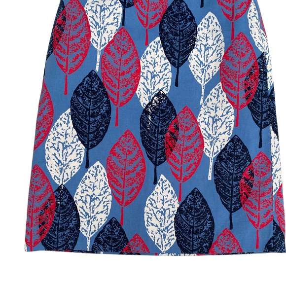 Boden Women’s 4L Leaf Print A Line Pencil Skirt, Red, White, & Blue Skirt - Picture 5 of 9